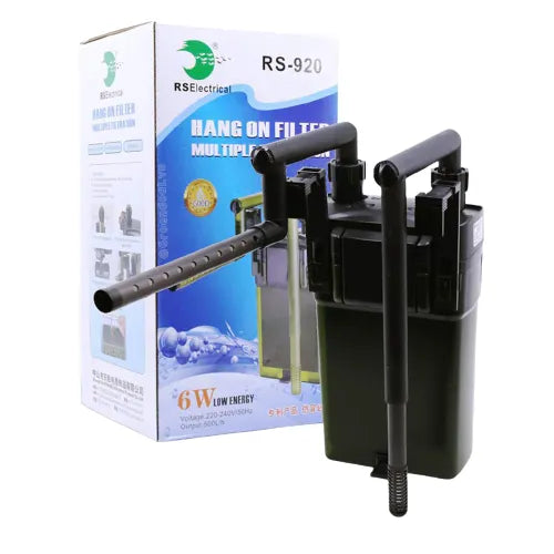 Rs Electrical RS - 920 External Hang on Back Cannister Filter Multiple Stage Filtration (Suits Upto 2Ft Tank) | Power: 6W | Flow: 500 L/Hr