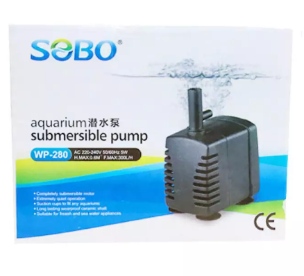 Sobo submersible pump WP-280 5 WATT H.MAX:0.6M F.MAX:300L/H - PetzLifeWorld
