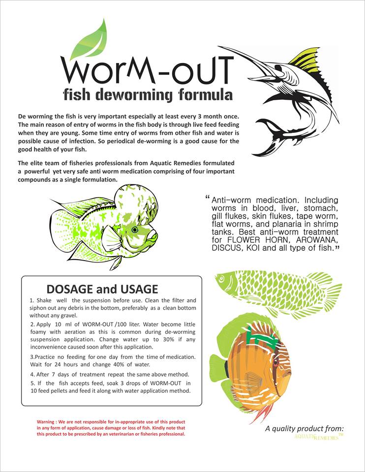 Aquatic Remedies Worm Out 60 ML | Fish Deworming Formula