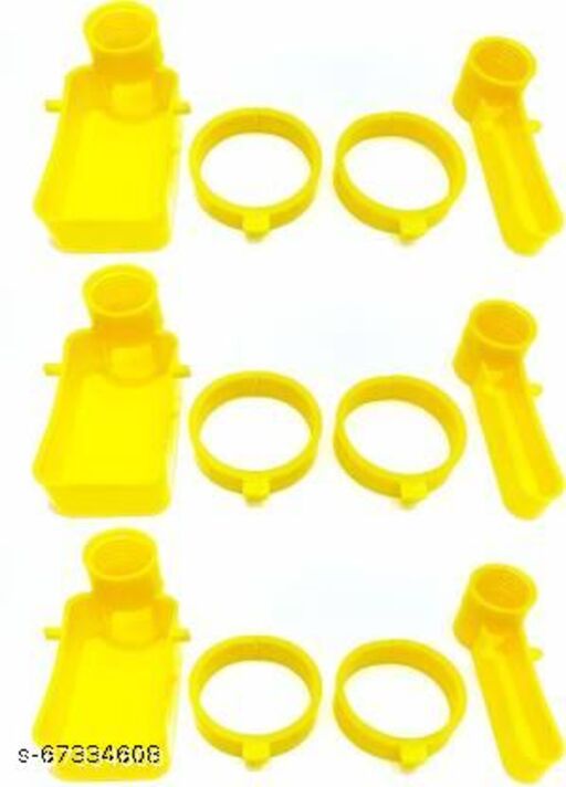 Petzlifeworld Bird Cage Feeder Drinker Cups for Any Bottle Use with Free Bottle Holder Rings Yellow (Pack of 3) Caged Bird Feeder (Yellow)