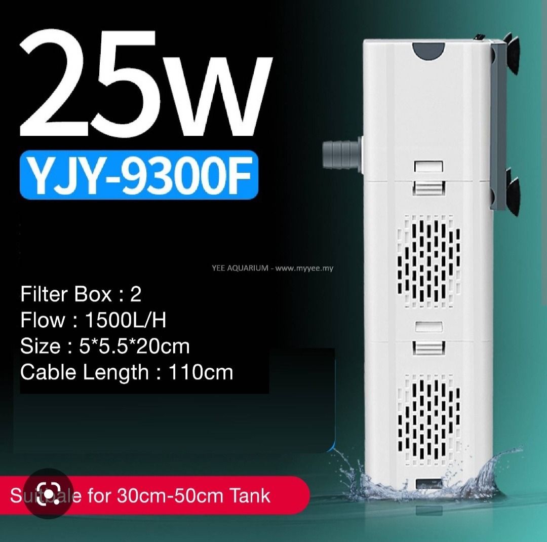 YEE Aquarium Fish Tank Internal Filter ( YJY-9300F| 25W | 1500L/H)